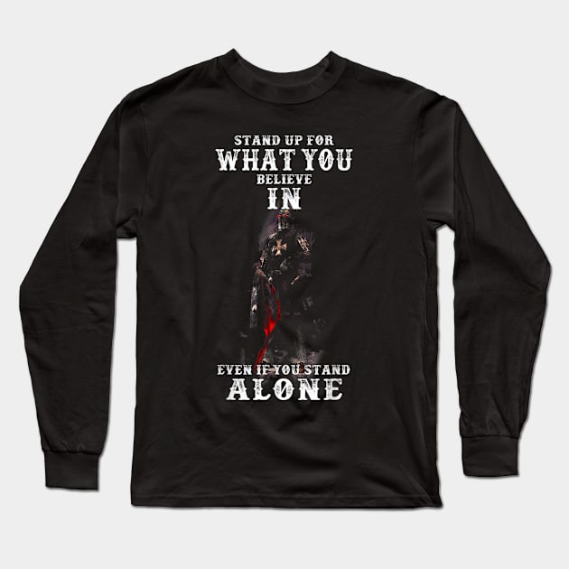 Powerful Inspirational Knights Templar Long Sleeve T-Shirt by designathome